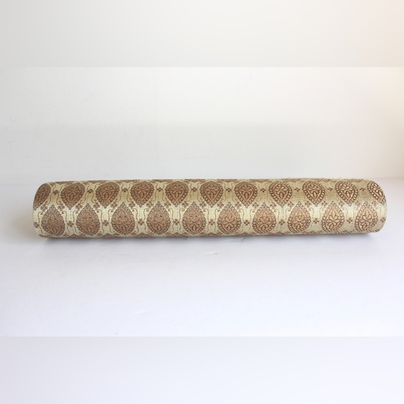 Gold Metallic Brocade Clutch with Brass Chain, Pattern Interior Pockets Evening - Picture 7 of 9